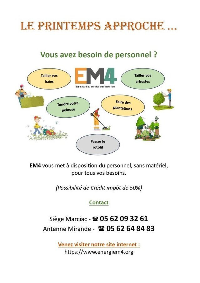 EM4 - Le travail au service de l'insertion : Pour votre jardin, faites confiance à EM4