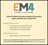 EM4 - Le travail au service de l'insertion : recherche employée de ménage véhiculé sur le...